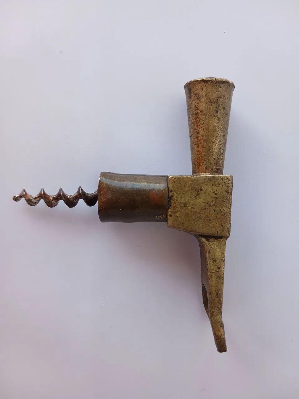 Saca-Rolhas Antigo em Latão Maciço 3 em 1 | Abridor Vintage para Vinho e Garrafas - Foto 5