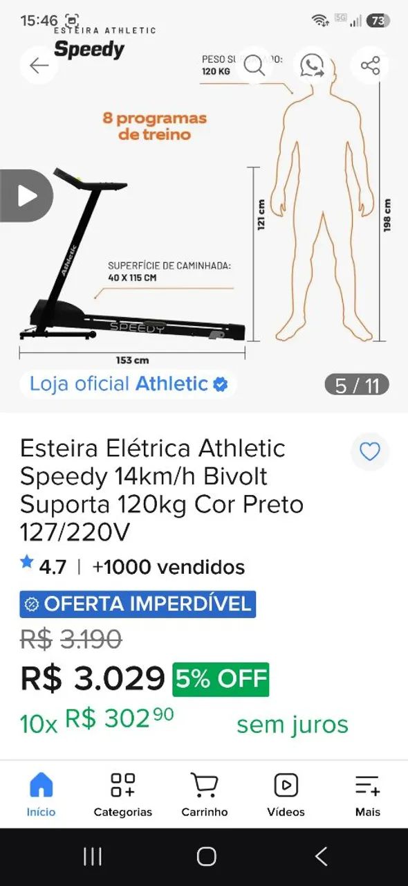 Esteira elétrica  - Foto 3