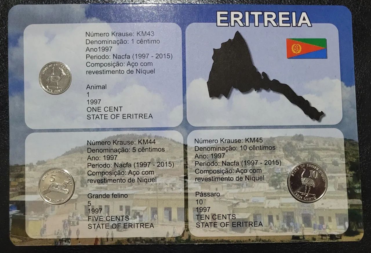 Blister de moedas da Eritreia