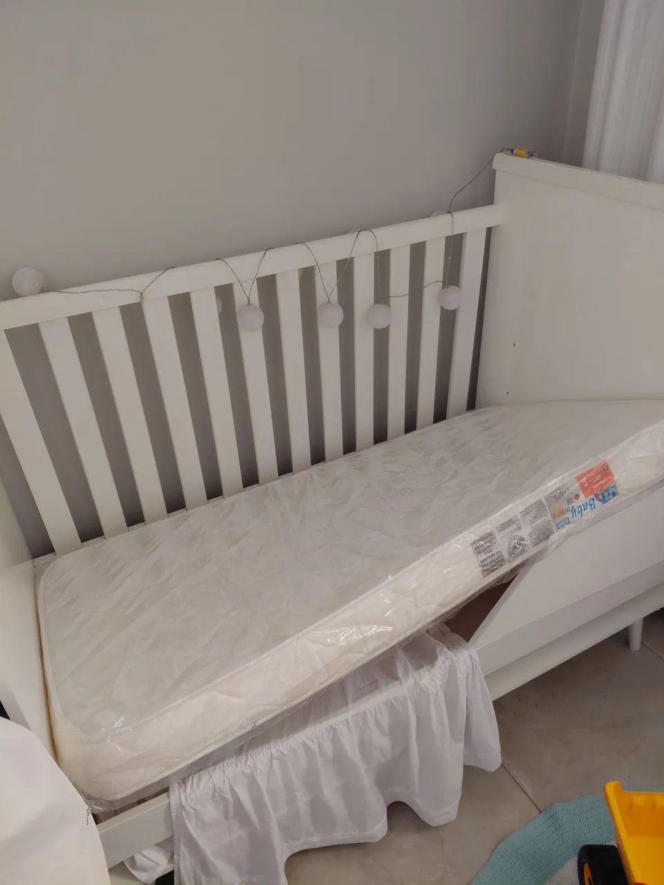 Berço e colchão bebê branco - Foto 4