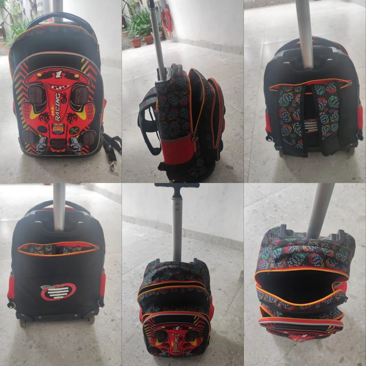 Mochila com rodinha e led 