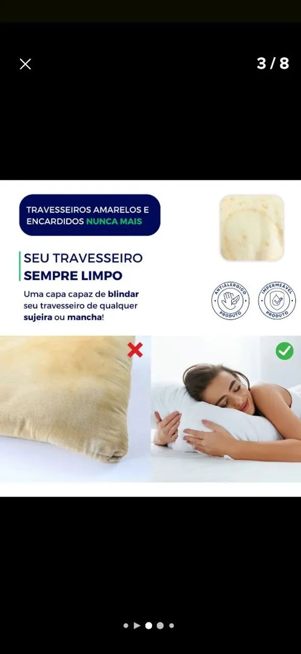 Capa travesseiro impermeável  - Foto 2