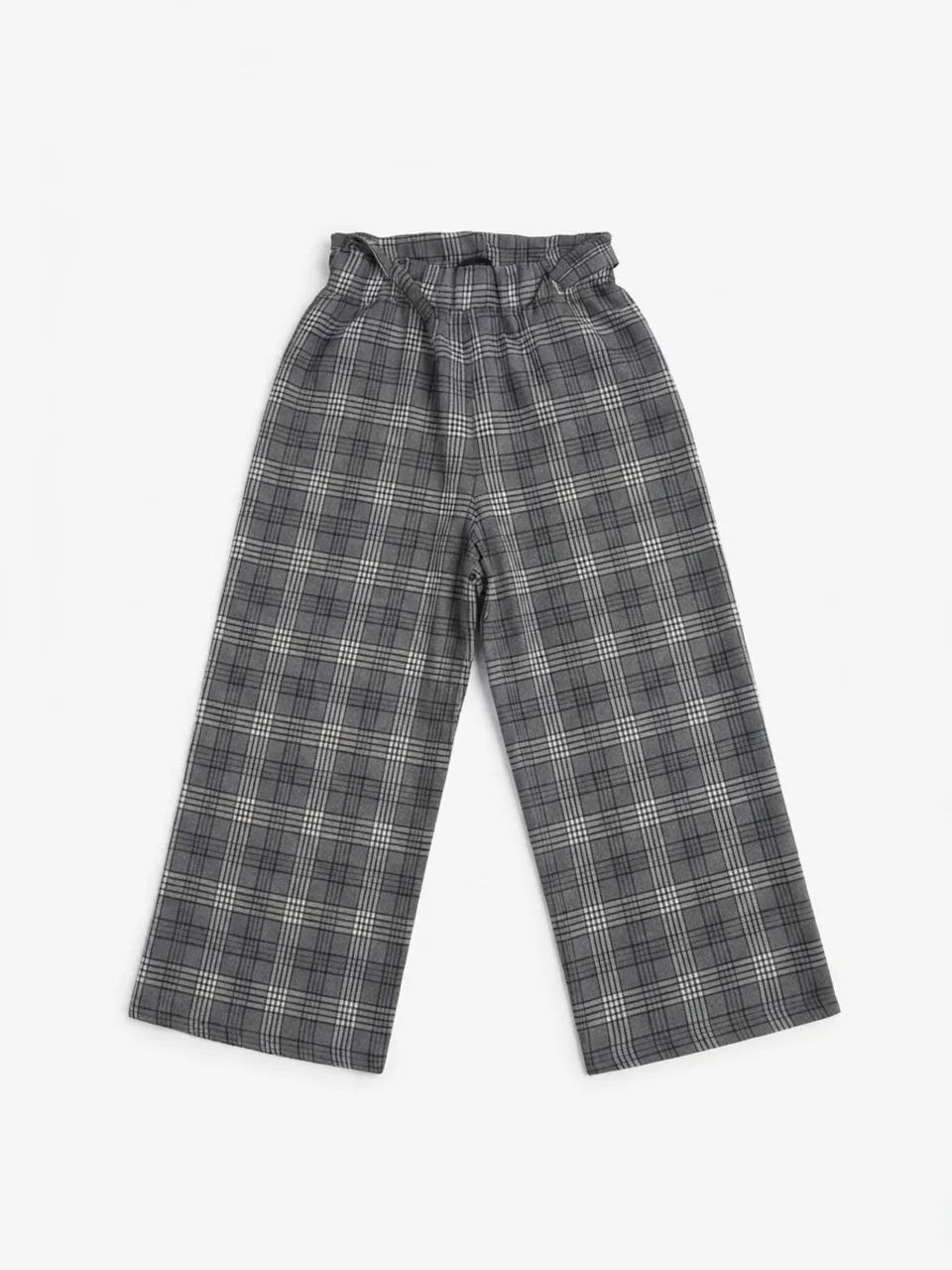 Calça de alfaiataria xadrez com cinto
