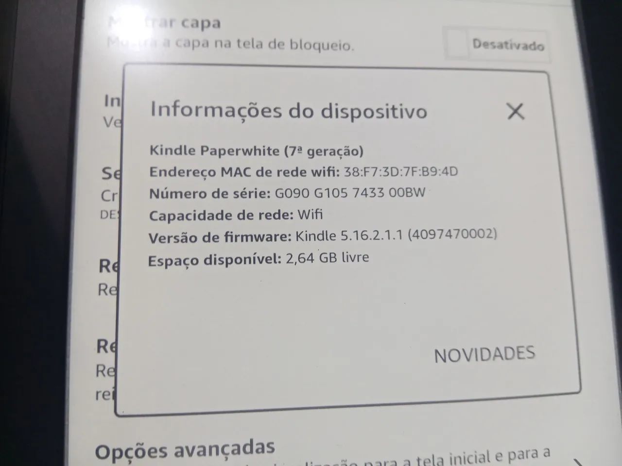 Desapego Kindle Paperwhite 7a, geração impecável  - Foto 5