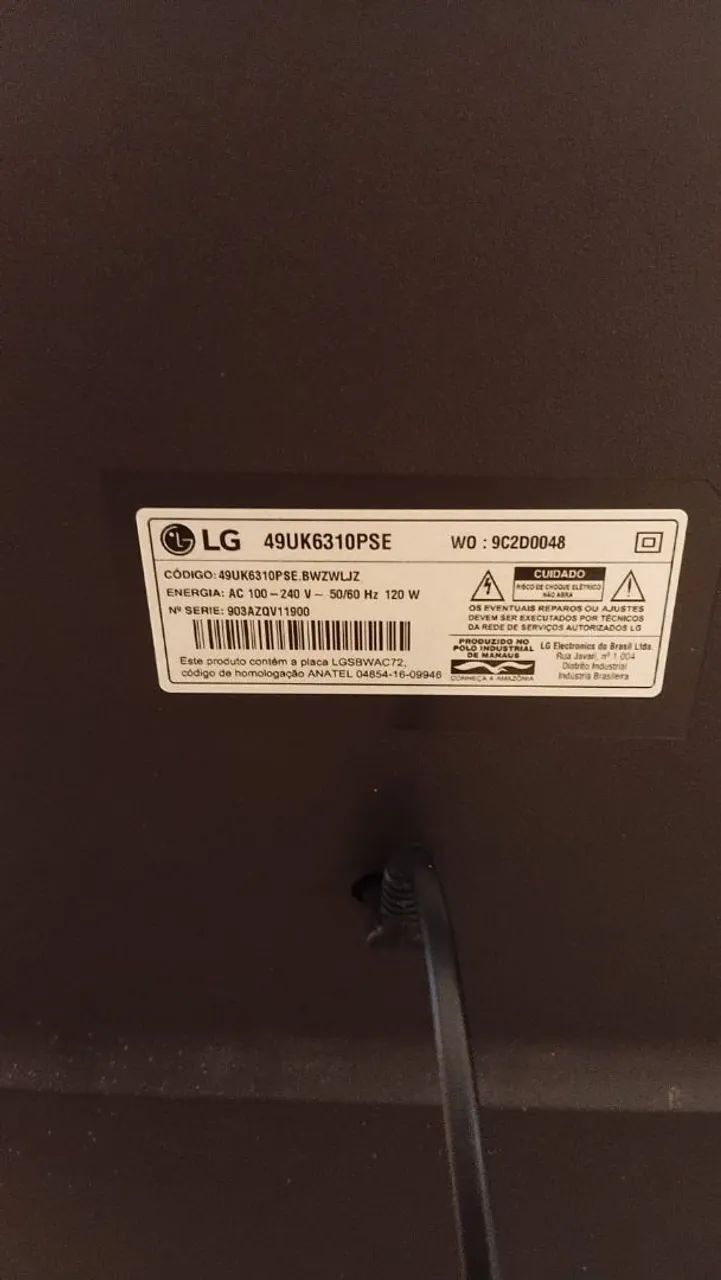 LG 49 polegadas - com defeito na imagem