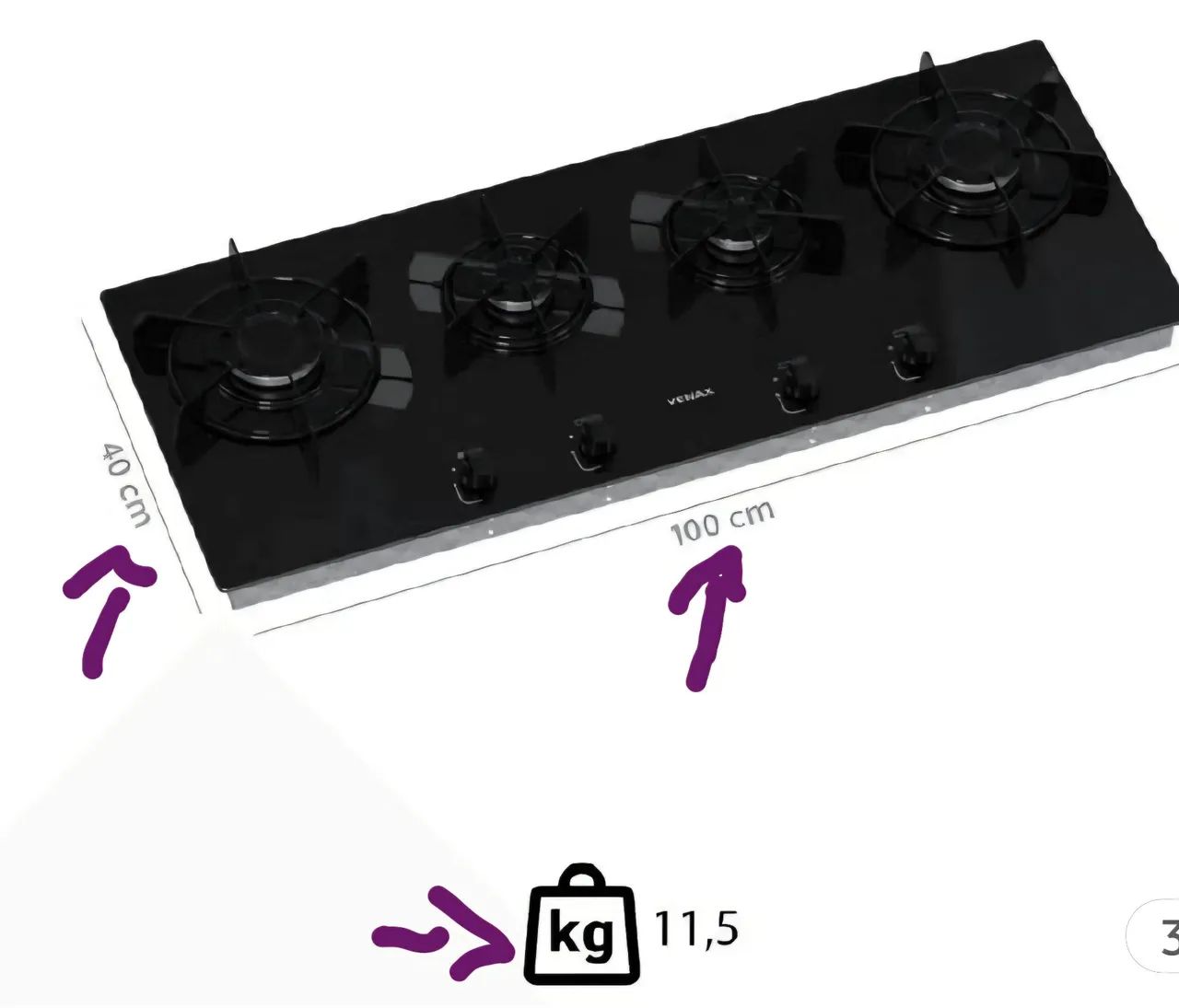 Vendo cooktop linear 4 bocas - Foto 4