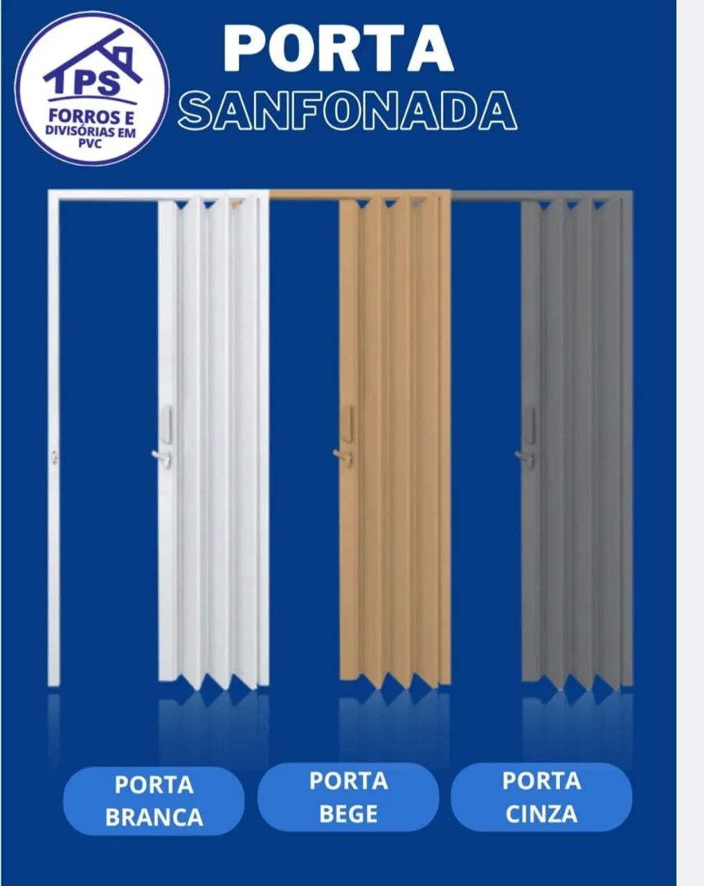 Porta sanfonada bege