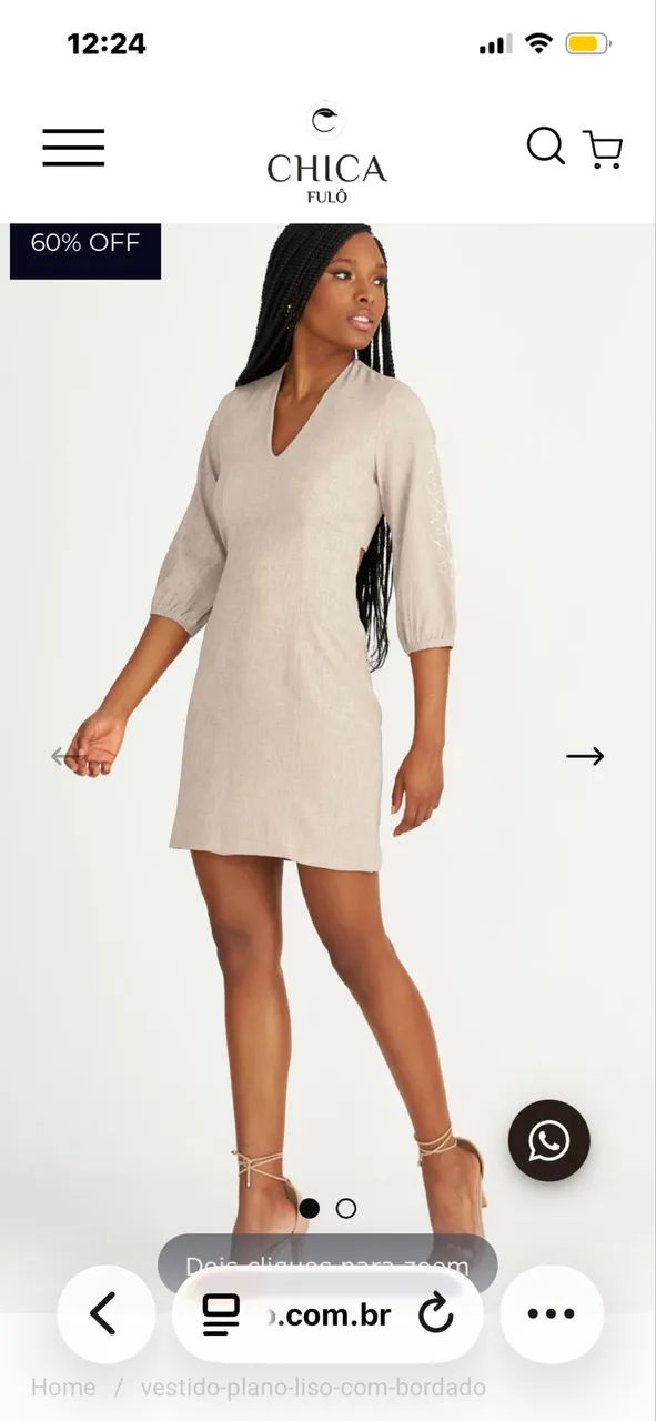 Vestido Chica Fulô Linho NOVO - Foto 2
