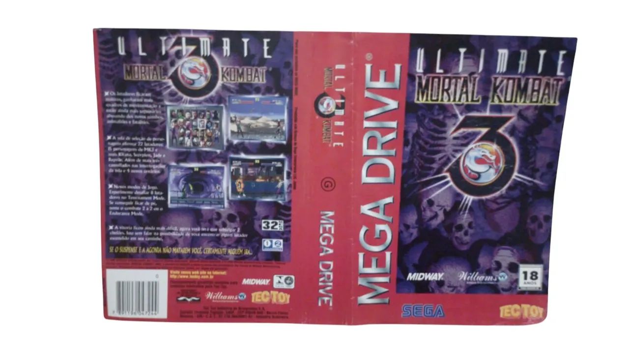 Capa de jogo de mega drive ultimate mortal Kombat 3
