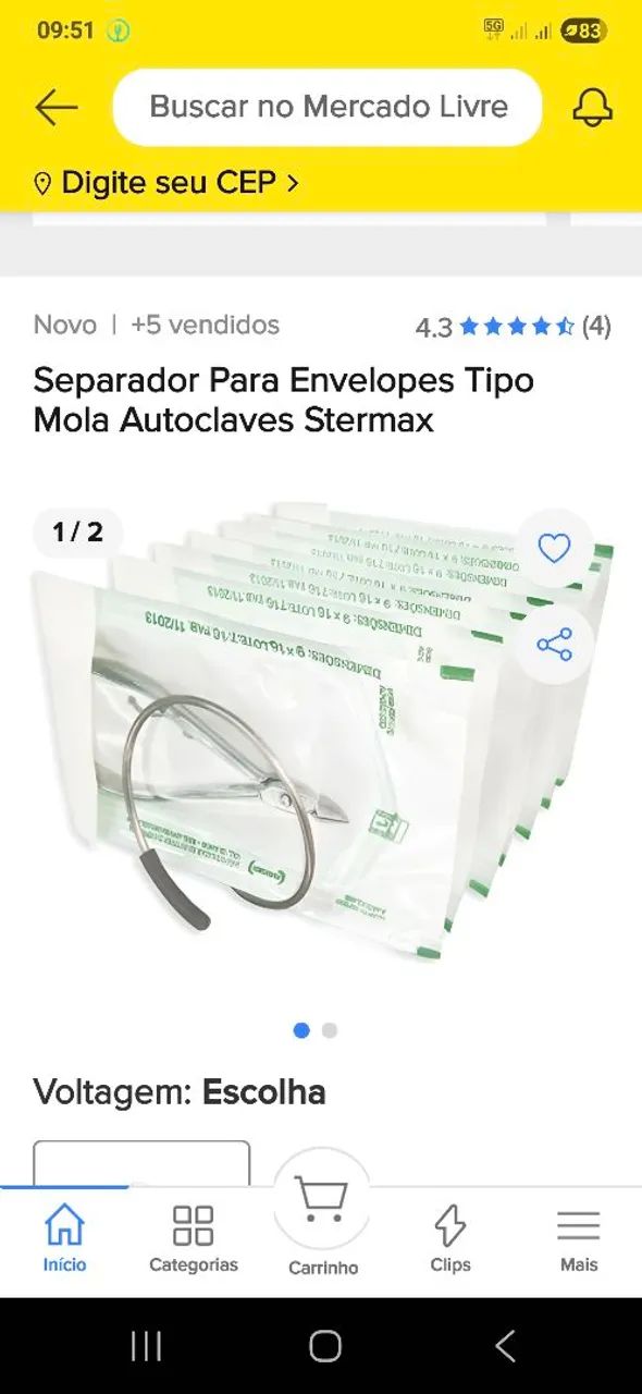Separador/suporte para autoclave marca stermax