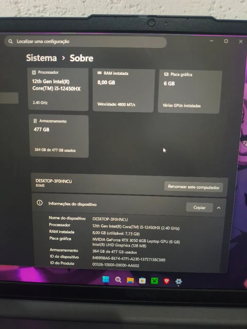 Lenovo LOQ E 3050 - Impecável  - Foto 4