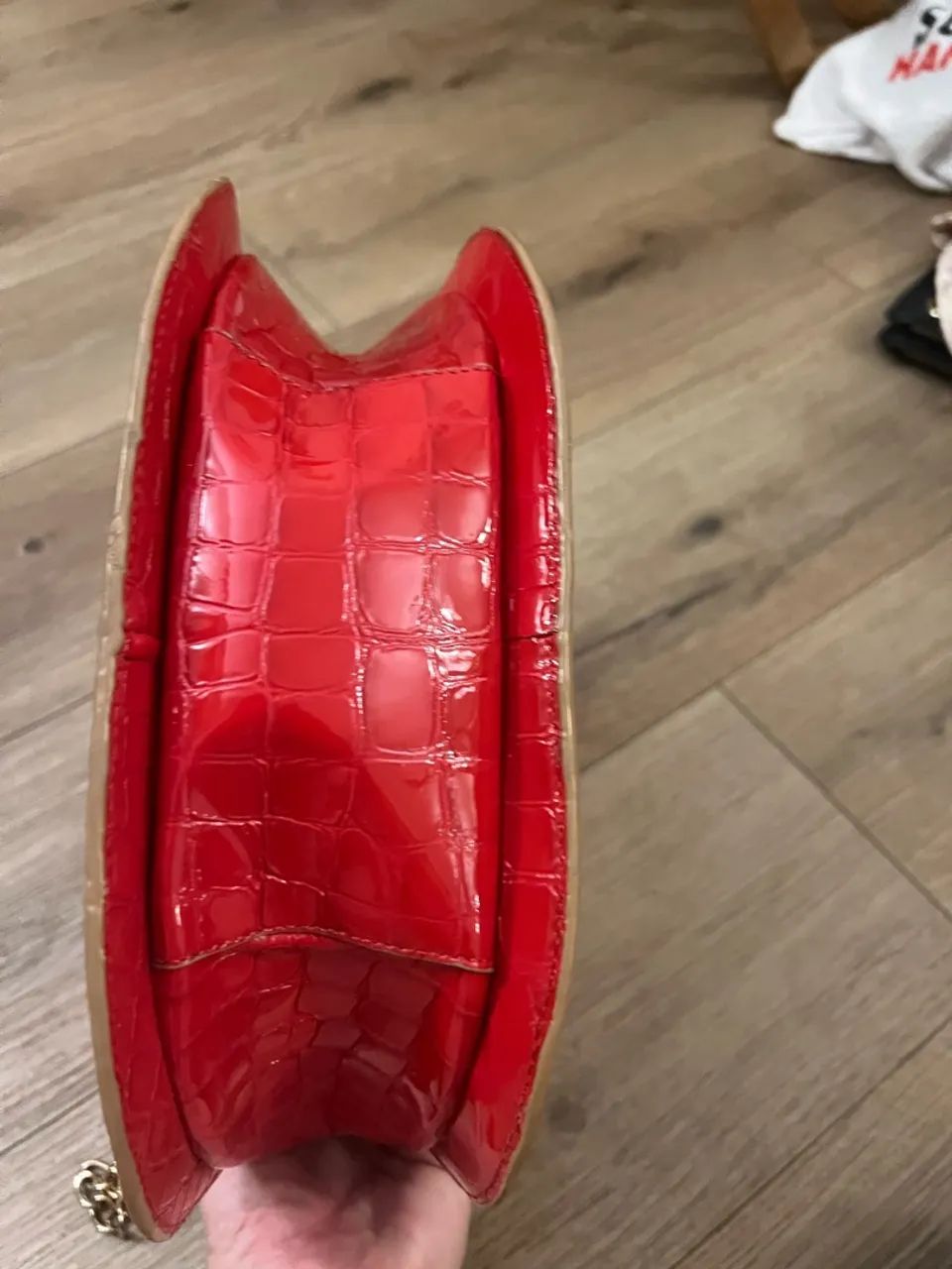 Bolsa Jorge Bischoff Couro Legítimo Vermelha Verniz - Original - Foto 4