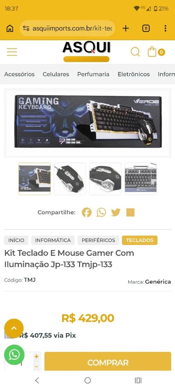 Kit teclado e mouse gamer  - Foto 5