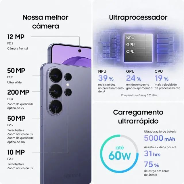 S26 ULTRA | 512GB | VIOLETA | LACRADO | NOTA FISCAL - Foto 5