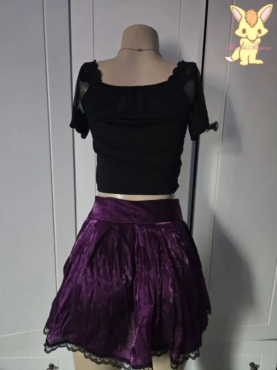 Cropped preto e sainha roxa  - Foto 4