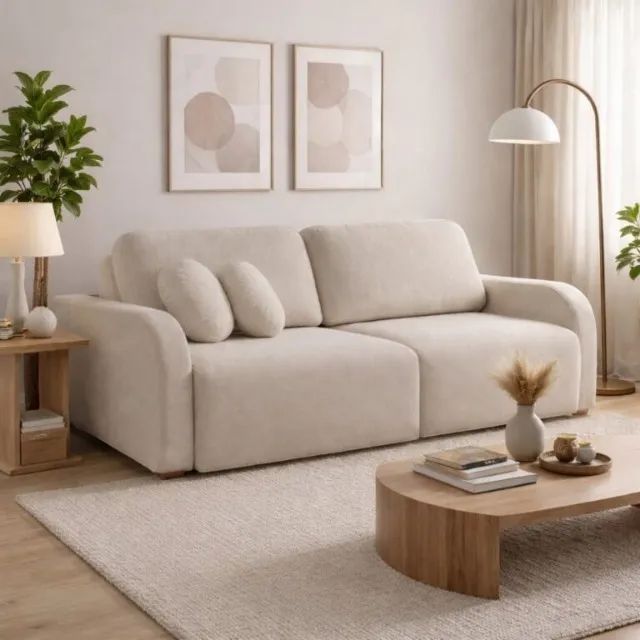 Lançamento!! Sofá Cama Retrátil Bellagio 2,30 m Linho (Molas bonnel e ensacadas) - Foto 3