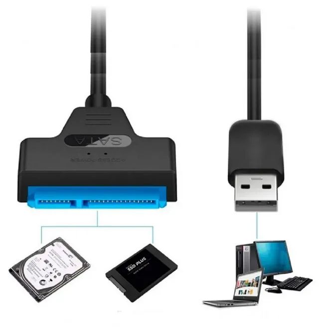 Cabo Adaptador Sata USB 3.0 para Hds de Notebooks e SSDs - Foto 2
