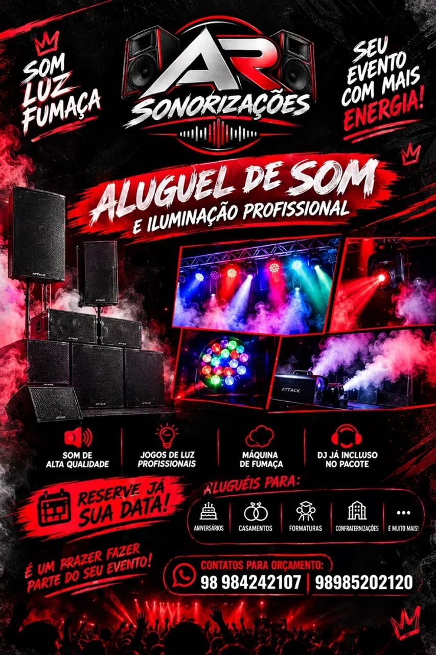 Aluguel de som e DJ incluso 