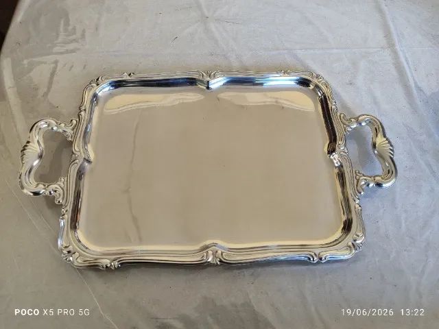Par de Bandejas Vintage Meridional "Barrôco" Inox 18/8 Anos 70 - Novas na Caixa - Foto 3