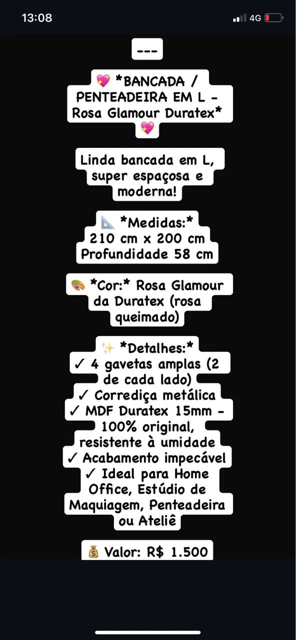 Bancada/ penteadeira  - Foto 2