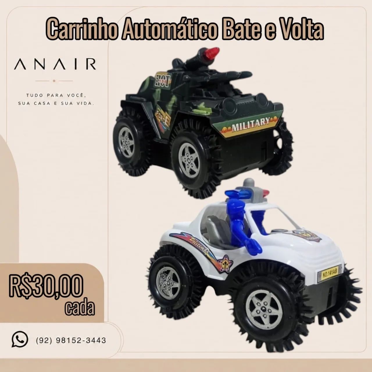 Carrinho Automático Bate e Volta 