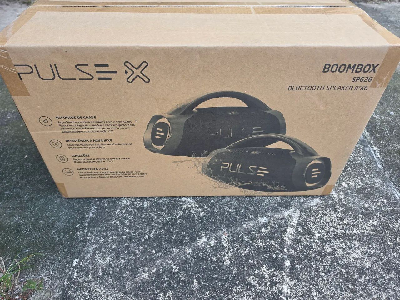 Pulse X Boombox 220W RMS, Resistente a Água e com LED SP626