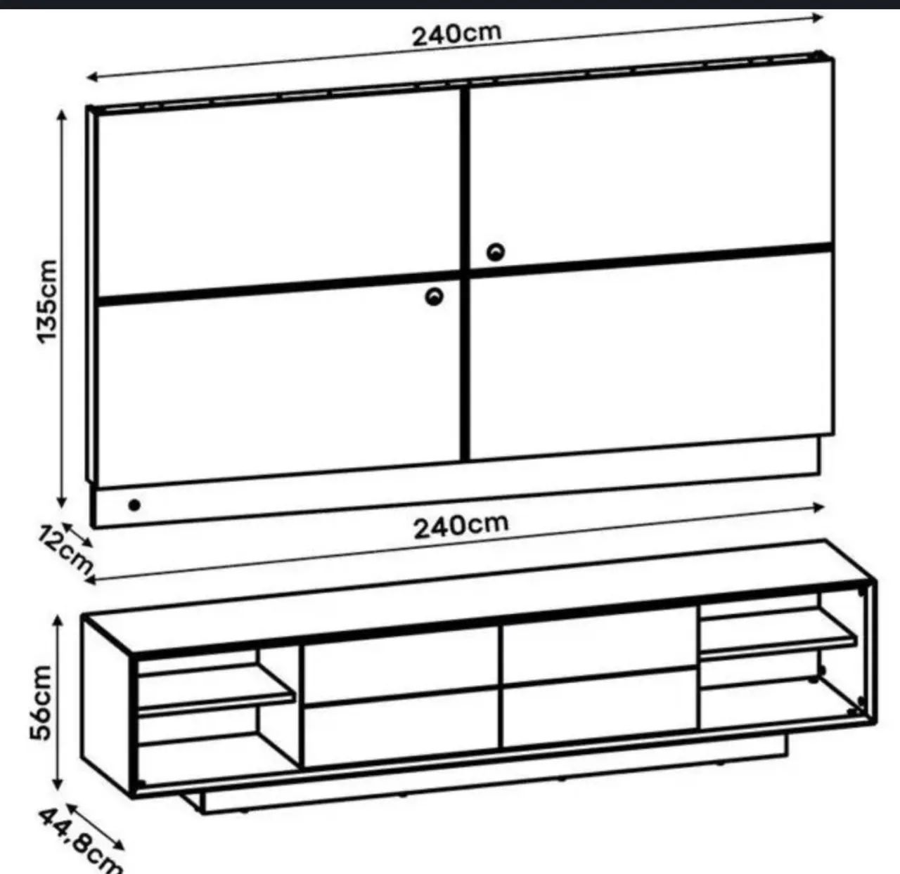 Rack Bancada + Painel para TV Safira Form - Foto 4