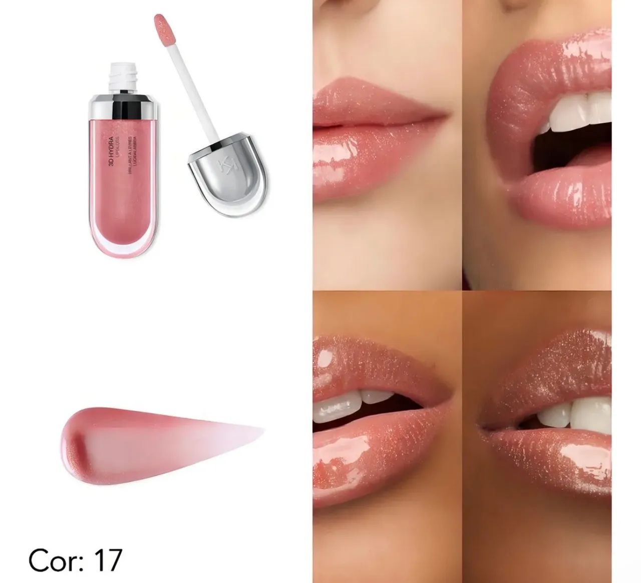 3d Hydra Lipgloss Cor 17 Com Nota Fisc. Cor Rosa - Foto 2