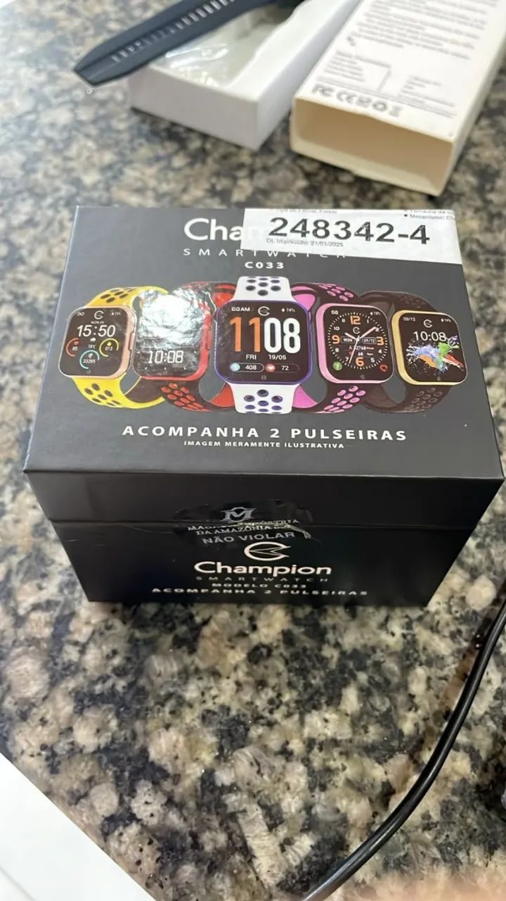 Relógio Samartwatch Champion 2 pulseiras - Foto 3