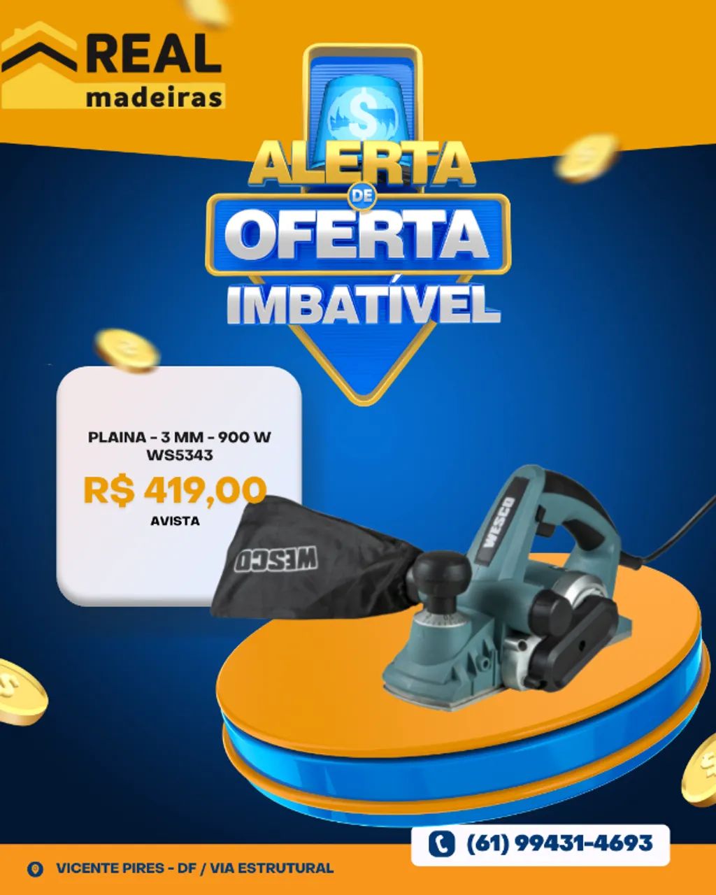 PROMOÇÃO! PLAINA 900W