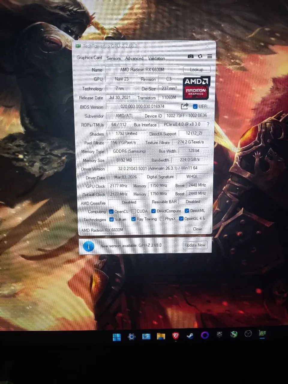 Placa de vídeo RX6600M  - Foto 5