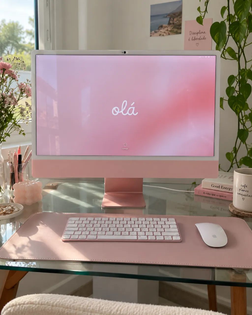 Apple iMac 24? M3 8GB 256GB Rosa ? | Magic Keyboard + Mouse  (Com NF!) - Foto 3