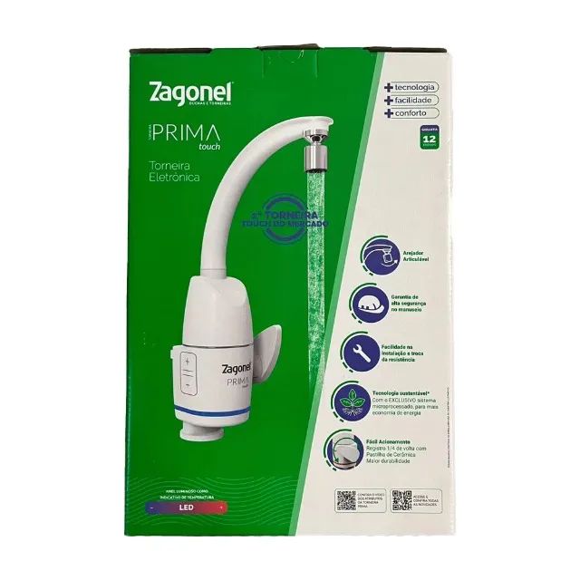 Torneira Prima Eletrônica 5500w 220v Branco Zagonel - Foto 3