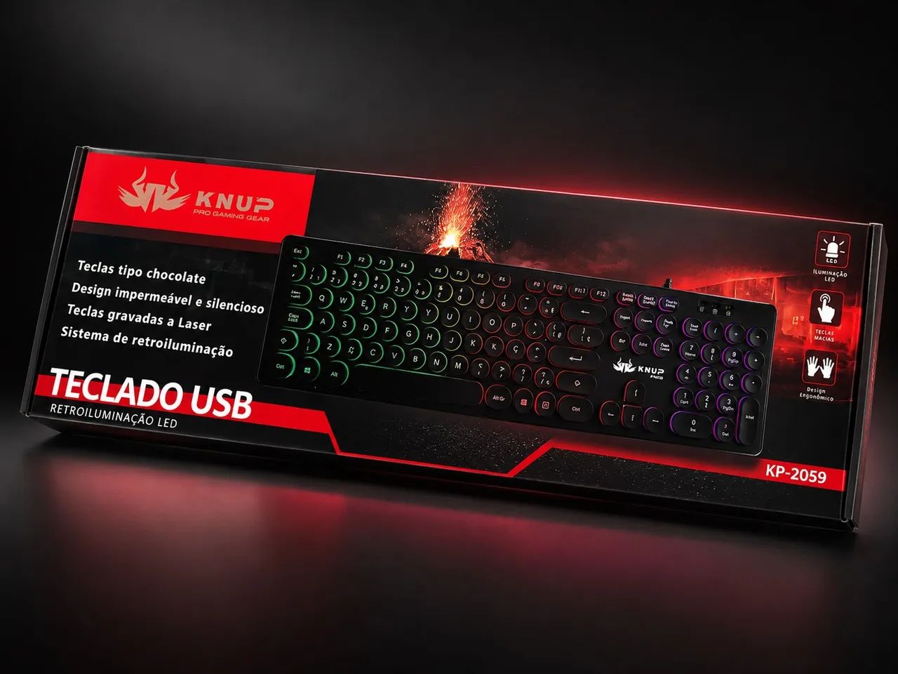 Teclado Gamer KNUP LED RGB - Foto 2
