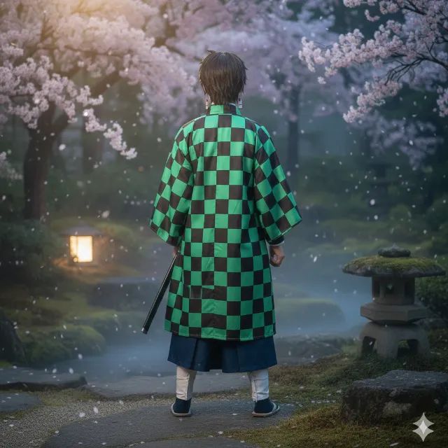 Kimono Tanjiro Kamado Tam PP - Foto 3