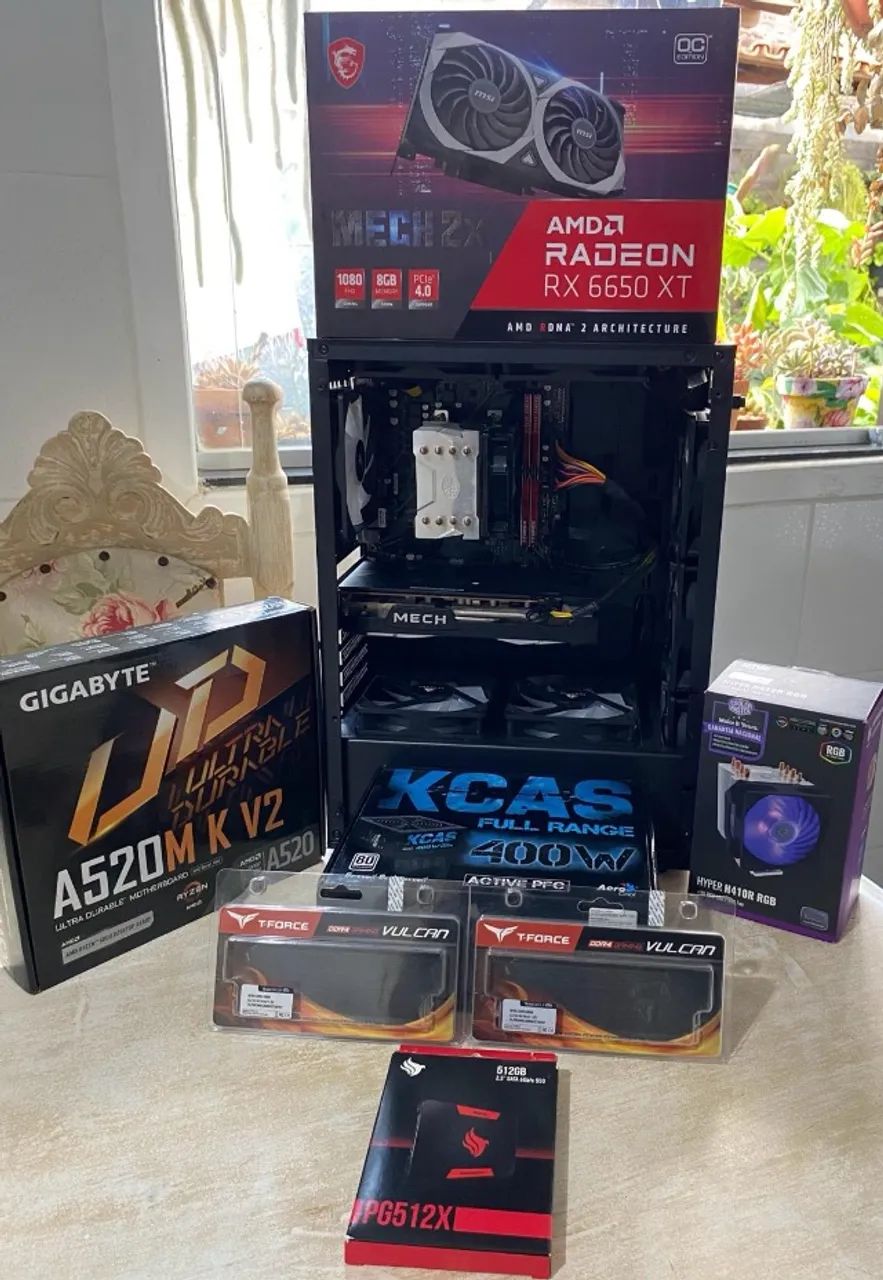Computador com Ryzen 5 5600 + RX 6650XT 8GB