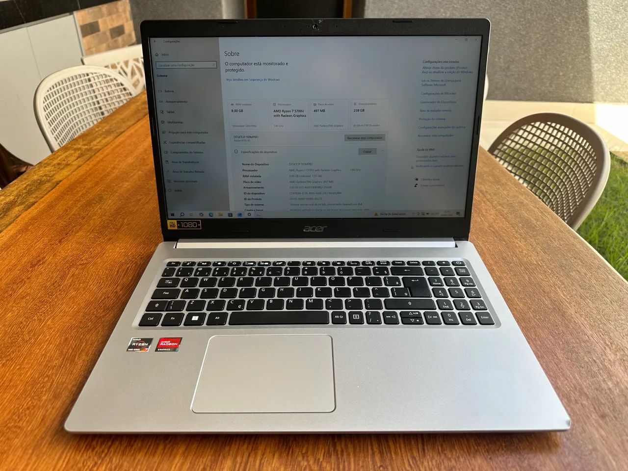 Notebook Ryzen 7 8gb 256Nvme - Foto 4