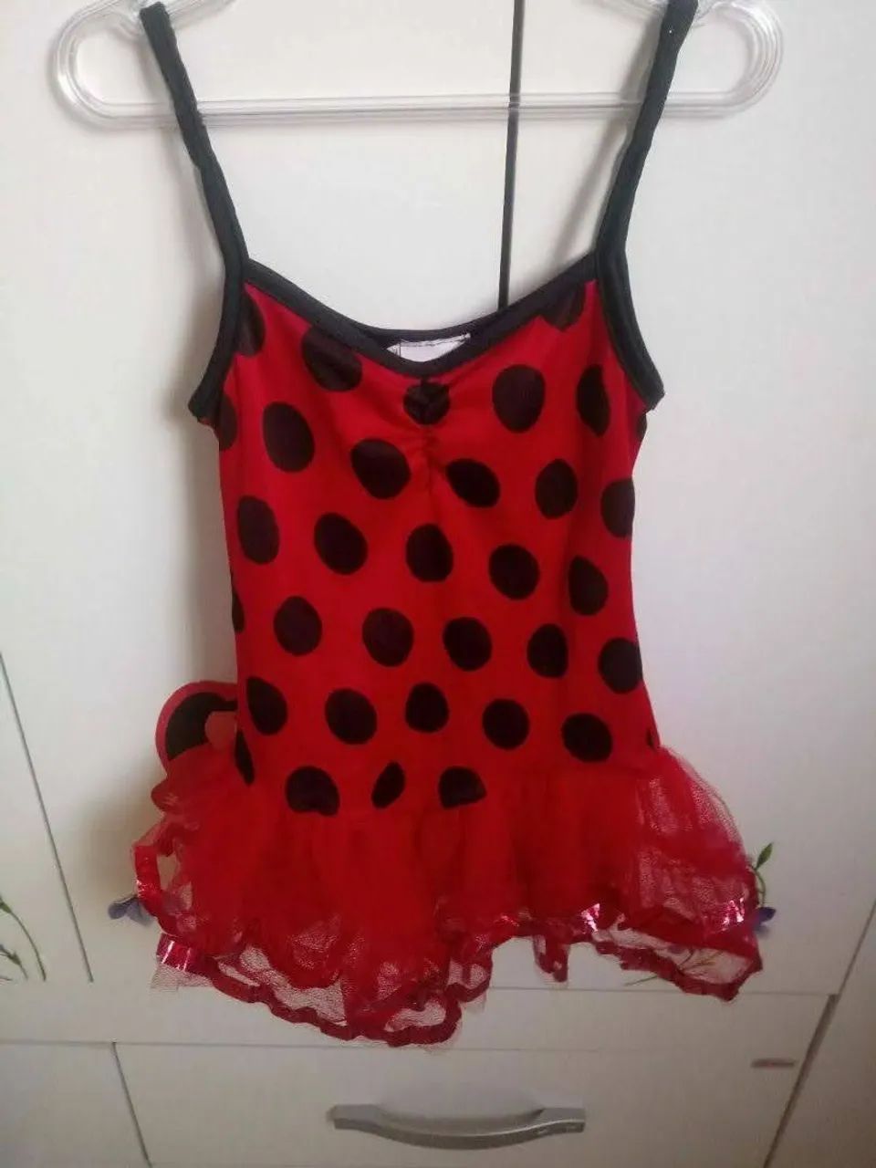 Fantasia infantil joaninha tamanho 1/2 anos