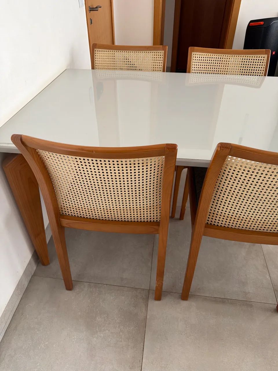 Mesa de 04 cadeiras com cadeiras em tela - Foto 3