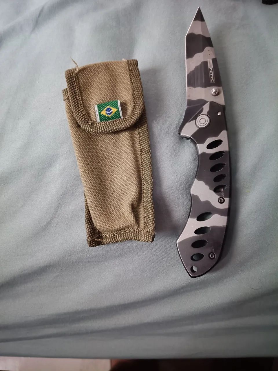 Canivete NTK camuflado lindão lâmina turca acompanha bainha - Foto 5