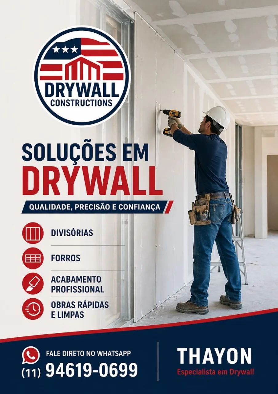 Montador de drywall em Jundiaí 