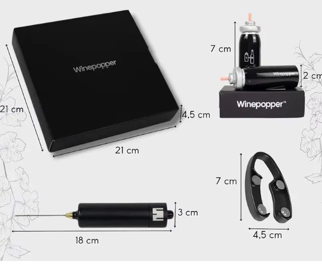 Kit vinho: Winepopper Clássico, 1 Saca-Rolha Automático a Gás, etc - Foto 3