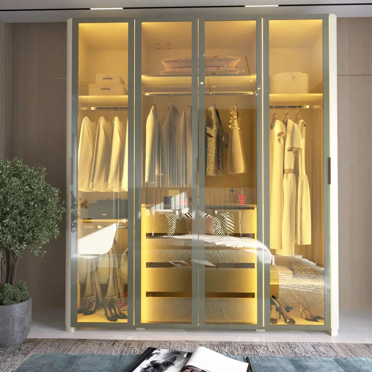 Guarda Roupa com portas em vidro