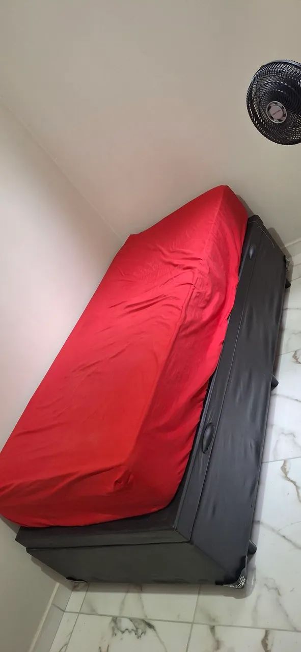 Cama box baú com colchão solteiro