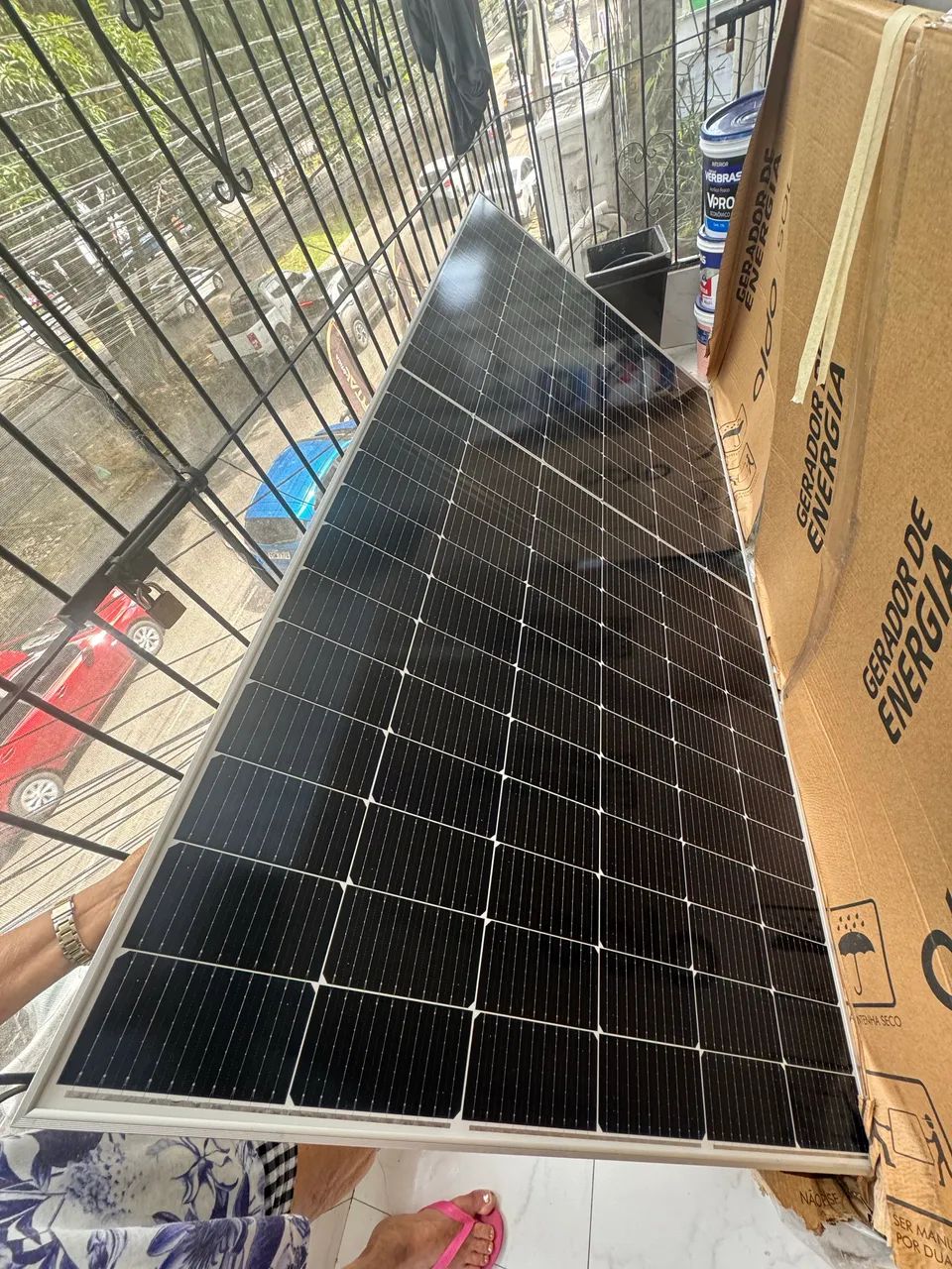 Placa solar completa com inversor e bateria 