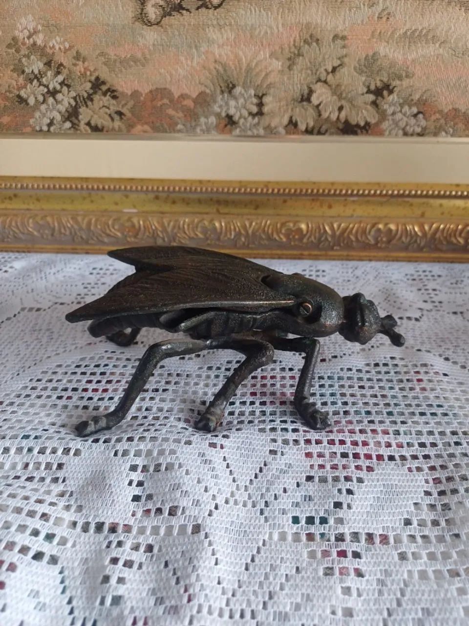 Cinzeiro mosquetão em bronze - raridade 