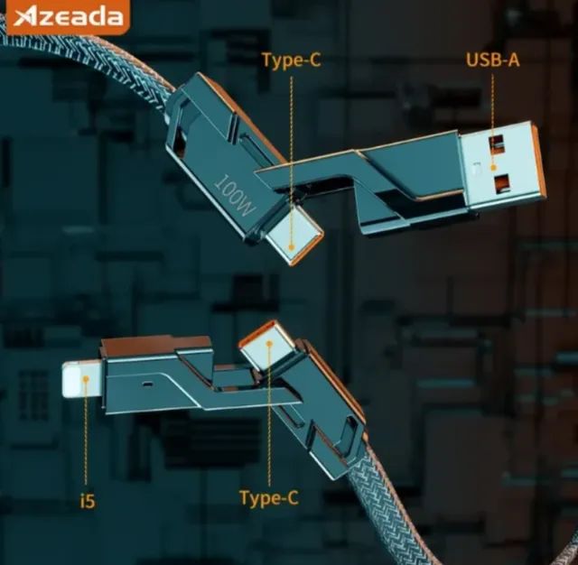 Cabo 4 em 1 Usb C lighting usb 2mt novo - Foto 5