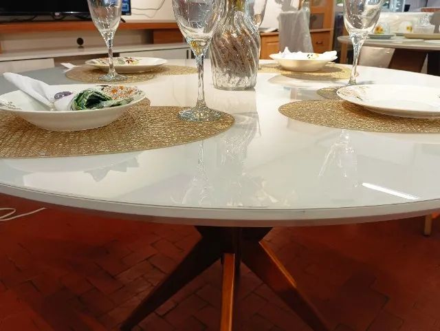 Mesa de Jantar Redonda 04 lugares Sofía (Base Madeira). - Foto 5
