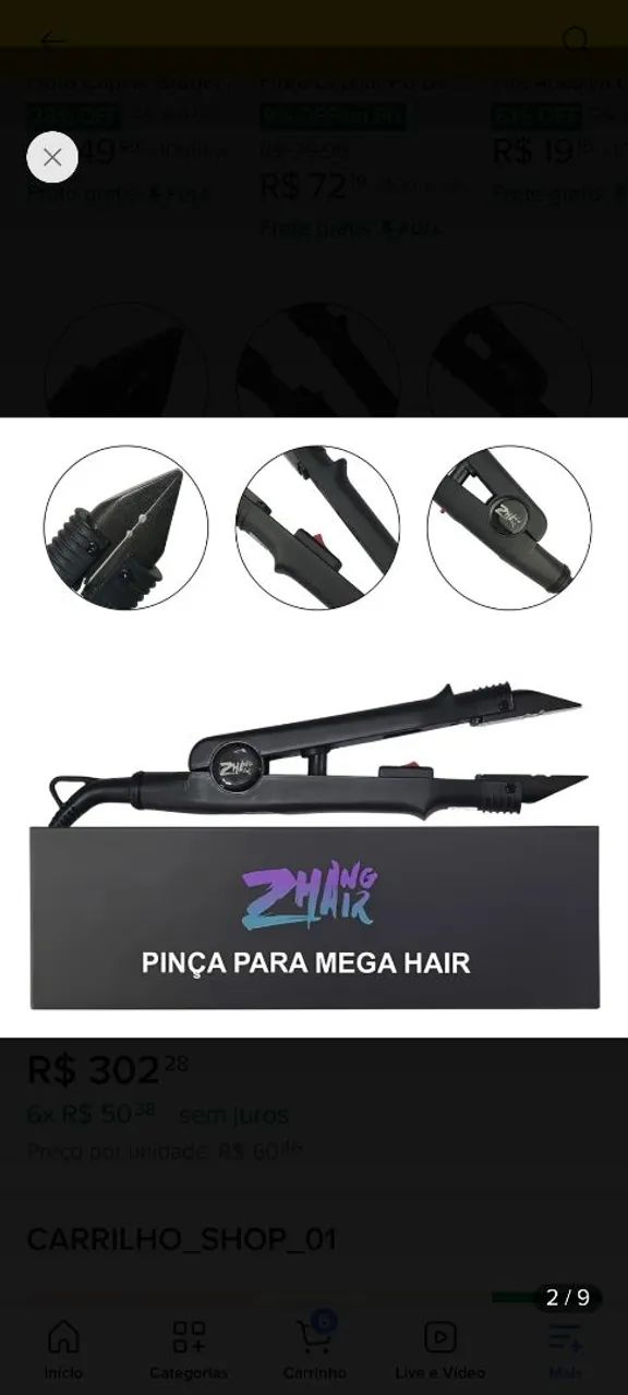 Pinça elétrica Zhang hair