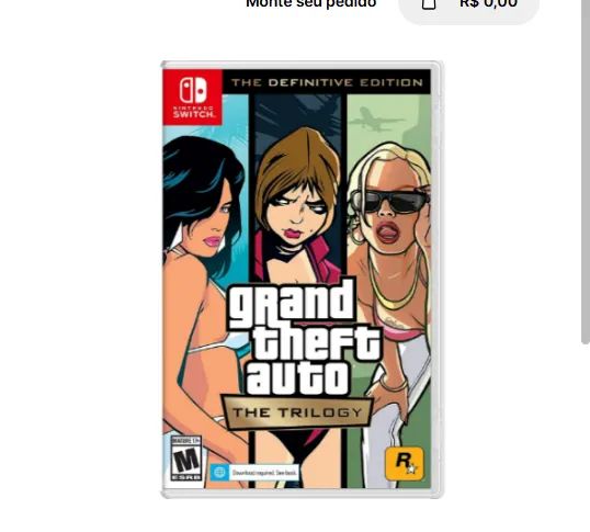 JOGO GTA THE TRILOGY SWITCH